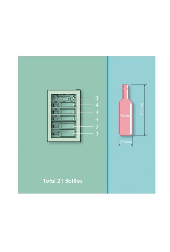 CAVA DE VINO CANDY CWCEL210-N 1 ZONA 21 BOTELLAS (CHINA)
